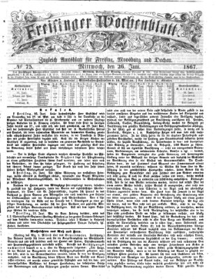 Freisinger Wochenblatt Mittwoch 26. Juni 1867