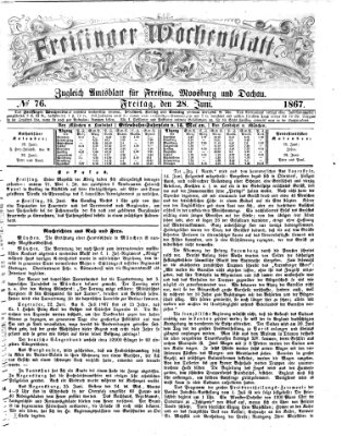 Freisinger Wochenblatt Freitag 28. Juni 1867