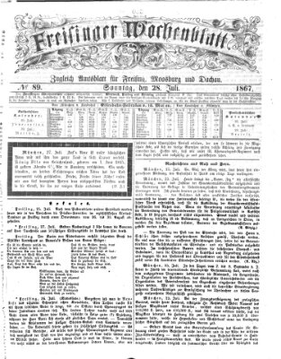 Freisinger Wochenblatt Sonntag 28. Juli 1867