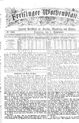 Freisinger Wochenblatt Sonntag 1. September 1867