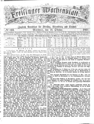 Freisinger Wochenblatt Mittwoch 16. Oktober 1867