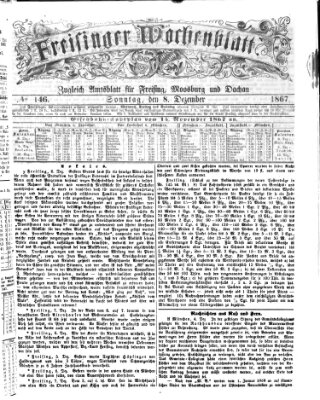 Freisinger Wochenblatt Sonntag 8. Dezember 1867