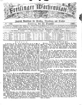 Freisinger Wochenblatt Sonntag 22. Dezember 1867