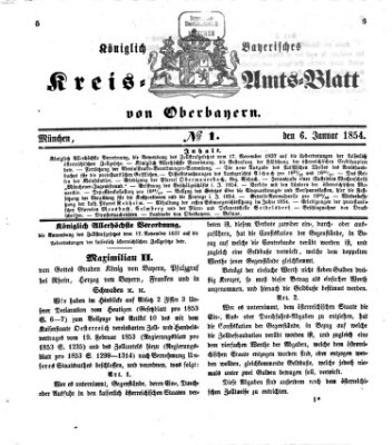 Königlich-bayerisches Kreis-Amtsblatt von Oberbayern (Münchner Intelligenzblatt) Freitag 6. Januar 1854