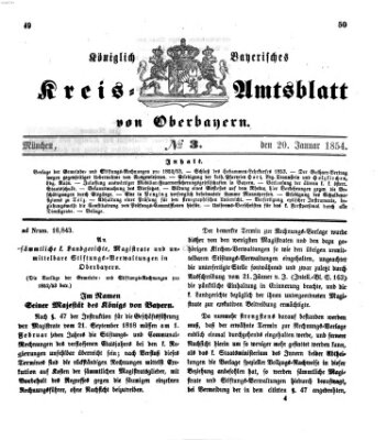 Königlich-bayerisches Kreis-Amtsblatt von Oberbayern (Münchner Intelligenzblatt) Freitag 20. Januar 1854