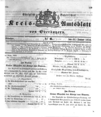 Königlich-bayerisches Kreis-Amtsblatt von Oberbayern (Münchner Intelligenzblatt) Dienstag 31. Januar 1854