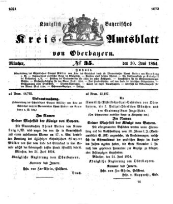 Königlich-bayerisches Kreis-Amtsblatt von Oberbayern (Münchner Intelligenzblatt) Freitag 30. Juni 1854