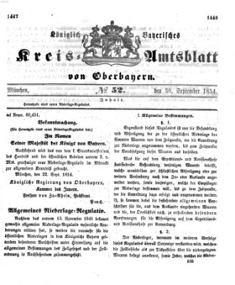 Königlich-bayerisches Kreis-Amtsblatt von Oberbayern (Münchner Intelligenzblatt) Samstag 30. September 1854