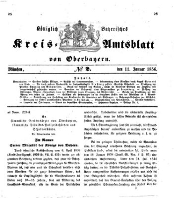 Königlich-bayerisches Kreis-Amtsblatt von Oberbayern (Münchner Intelligenzblatt) Freitag 11. Januar 1856