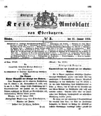 Königlich-bayerisches Kreis-Amtsblatt von Oberbayern (Münchner Intelligenzblatt) Freitag 25. Januar 1856