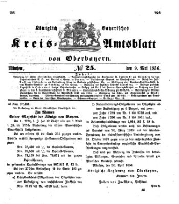 Königlich-bayerisches Kreis-Amtsblatt von Oberbayern (Münchner Intelligenzblatt) Freitag 9. Mai 1856