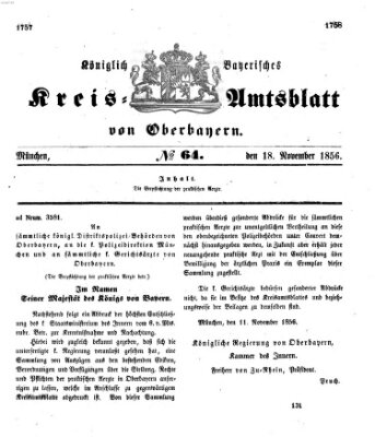 Königlich-bayerisches Kreis-Amtsblatt von Oberbayern (Münchner Intelligenzblatt) Dienstag 18. November 1856