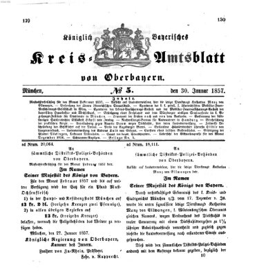 Königlich-bayerisches Kreis-Amtsblatt von Oberbayern (Münchner Intelligenzblatt) Freitag 30. Januar 1857