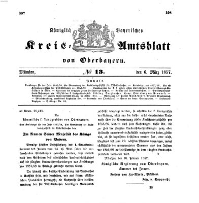 Königlich-bayerisches Kreis-Amtsblatt von Oberbayern (Münchner Intelligenzblatt) Freitag 6. März 1857