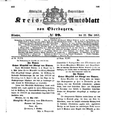 Königlich-bayerisches Kreis-Amtsblatt von Oberbayern (Münchner Intelligenzblatt) Freitag 22. Mai 1857