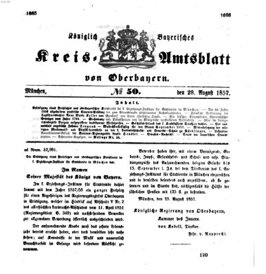 Königlich-bayerisches Kreis-Amtsblatt von Oberbayern (Münchner Intelligenzblatt) Freitag 28. August 1857