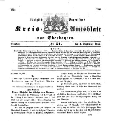 Königlich-bayerisches Kreis-Amtsblatt von Oberbayern (Münchner Intelligenzblatt) Freitag 4. September 1857