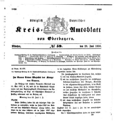 Königlich-bayerisches Kreis-Amtsblatt von Oberbayern (Münchner Intelligenzblatt) Dienstag 29. Juni 1858