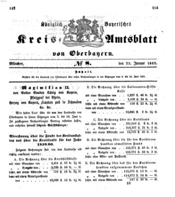 Königlich-bayerisches Kreis-Amtsblatt von Oberbayern (Münchner Intelligenzblatt) Samstag 25. Januar 1862