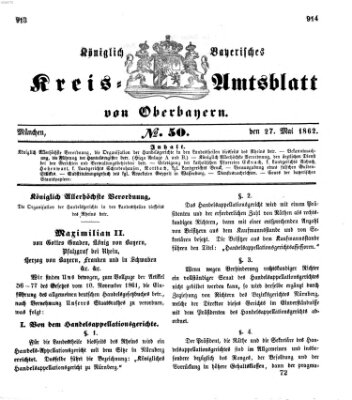 Königlich-bayerisches Kreis-Amtsblatt von Oberbayern (Münchner Intelligenzblatt) Dienstag 27. Mai 1862