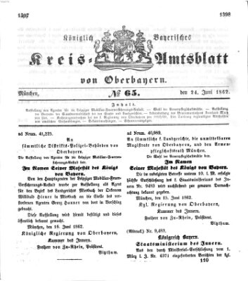 Königlich-bayerisches Kreis-Amtsblatt von Oberbayern (Münchner Intelligenzblatt) Dienstag 24. Juni 1862