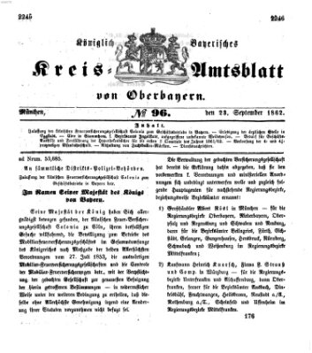 Königlich-bayerisches Kreis-Amtsblatt von Oberbayern (Münchner Intelligenzblatt) Dienstag 23. September 1862