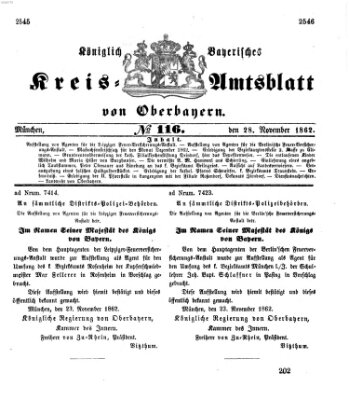 Königlich-bayerisches Kreis-Amtsblatt von Oberbayern (Münchner Intelligenzblatt) Freitag 28. November 1862