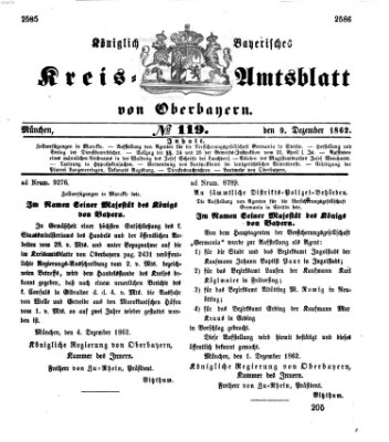 Königlich-bayerisches Kreis-Amtsblatt von Oberbayern (Münchner Intelligenzblatt) Dienstag 9. Dezember 1862