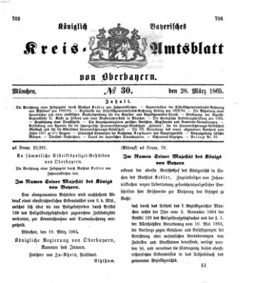 Königlich-bayerisches Kreis-Amtsblatt von Oberbayern (Münchner Intelligenzblatt) Dienstag 28. März 1865