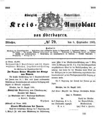 Königlich-bayerisches Kreis-Amtsblatt von Oberbayern (Münchner Intelligenzblatt) Freitag 8. September 1865