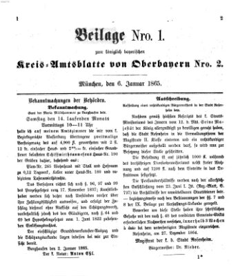 Königlich-bayerisches Kreis-Amtsblatt von Oberbayern (Münchner Intelligenzblatt) Freitag 6. Januar 1865
