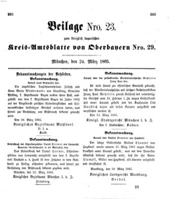 Königlich-bayerisches Kreis-Amtsblatt von Oberbayern (Münchner Intelligenzblatt) Freitag 24. März 1865