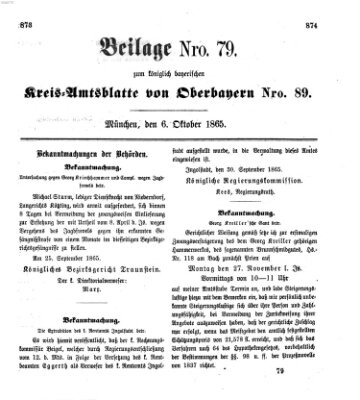 Königlich-bayerisches Kreis-Amtsblatt von Oberbayern (Münchner Intelligenzblatt) Freitag 6. Oktober 1865