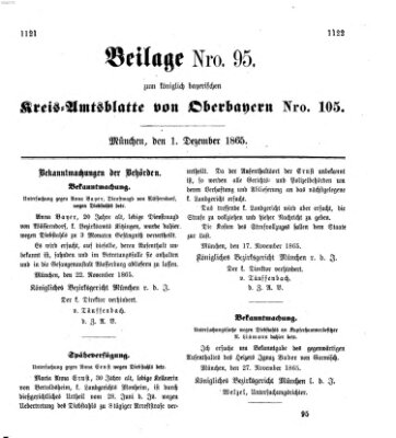 Königlich-bayerisches Kreis-Amtsblatt von Oberbayern (Münchner Intelligenzblatt) Freitag 1. Dezember 1865