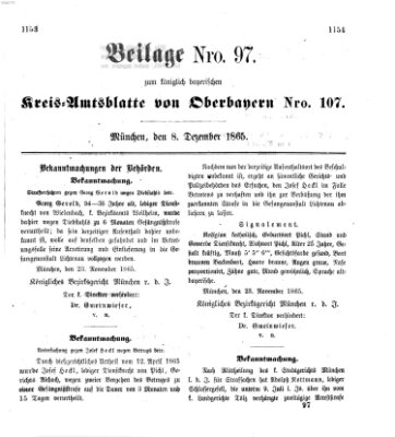 Königlich-bayerisches Kreis-Amtsblatt von Oberbayern (Münchner Intelligenzblatt) Freitag 8. Dezember 1865