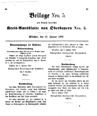 Königlich-bayerisches Kreis-Amtsblatt von Oberbayern (Münchner Intelligenzblatt) Dienstag 16. Januar 1866