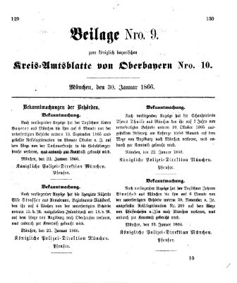 Königlich-bayerisches Kreis-Amtsblatt von Oberbayern (Münchner Intelligenzblatt) Dienstag 30. Januar 1866