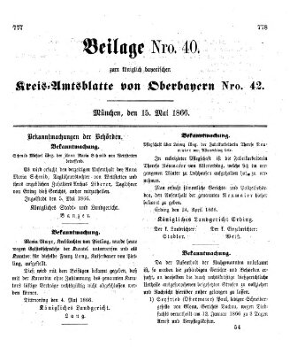 Königlich-bayerisches Kreis-Amtsblatt von Oberbayern (Münchner Intelligenzblatt) Dienstag 15. Mai 1866