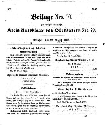 Königlich-bayerisches Kreis-Amtsblatt von Oberbayern (Münchner Intelligenzblatt) Dienstag 28. August 1866