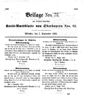 Königlich-bayerisches Kreis-Amtsblatt von Oberbayern (Münchner Intelligenzblatt) Freitag 7. September 1866