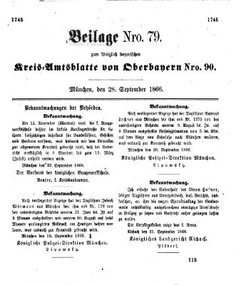 Königlich-bayerisches Kreis-Amtsblatt von Oberbayern (Münchner Intelligenzblatt) Freitag 28. September 1866