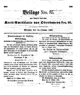 Königlich-bayerisches Kreis-Amtsblatt von Oberbayern (Münchner Intelligenzblatt) Freitag 19. Oktober 1866