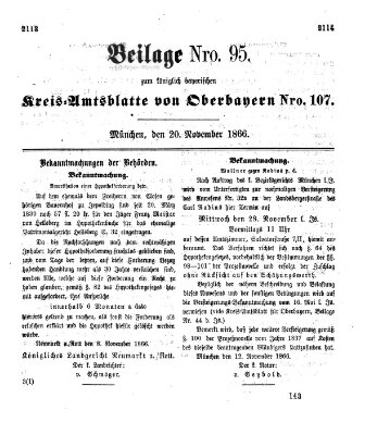 Königlich-bayerisches Kreis-Amtsblatt von Oberbayern (Münchner Intelligenzblatt) Dienstag 20. November 1866