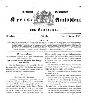 Königlich-bayerisches Kreis-Amtsblatt von Oberbayern (Münchner Intelligenzblatt) Dienstag 8. Januar 1867