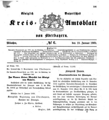 Königlich-bayerisches Kreis-Amtsblatt von Oberbayern (Münchner Intelligenzblatt) Dienstag 19. Januar 1869