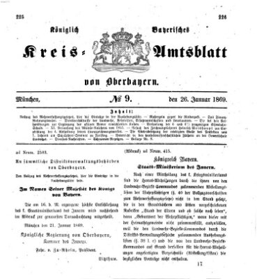 Königlich-bayerisches Kreis-Amtsblatt von Oberbayern (Münchner Intelligenzblatt) Dienstag 26. Januar 1869