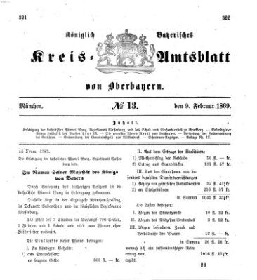 Königlich-bayerisches Kreis-Amtsblatt von Oberbayern (Münchner Intelligenzblatt) Dienstag 9. Februar 1869