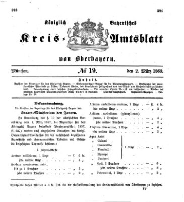 Königlich-bayerisches Kreis-Amtsblatt von Oberbayern (Münchner Intelligenzblatt) Dienstag 2. März 1869