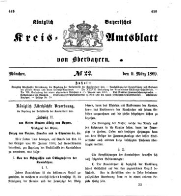 Königlich-bayerisches Kreis-Amtsblatt von Oberbayern (Münchner Intelligenzblatt) Dienstag 9. März 1869