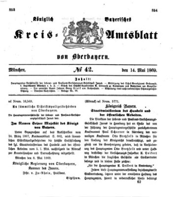 Königlich-bayerisches Kreis-Amtsblatt von Oberbayern (Münchner Intelligenzblatt) Freitag 14. Mai 1869